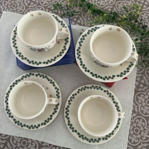 Paul Cardew Design 2004 Boyds Bears 4pc Cup & 4pc Saucer 25yrs anniv Vintage - Picture 4 of 9